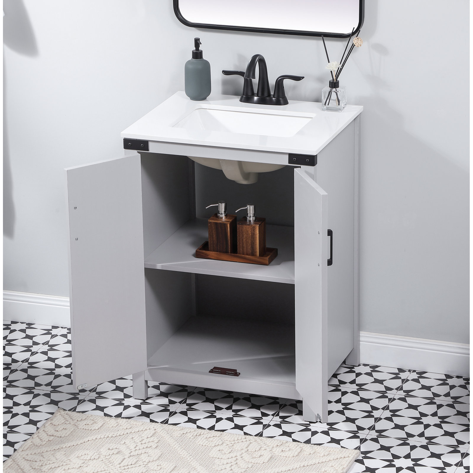 Slayton 24'' Single Bathroom Vanity, Gray