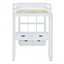 Lit mezzanine double avec grandes tablettes
