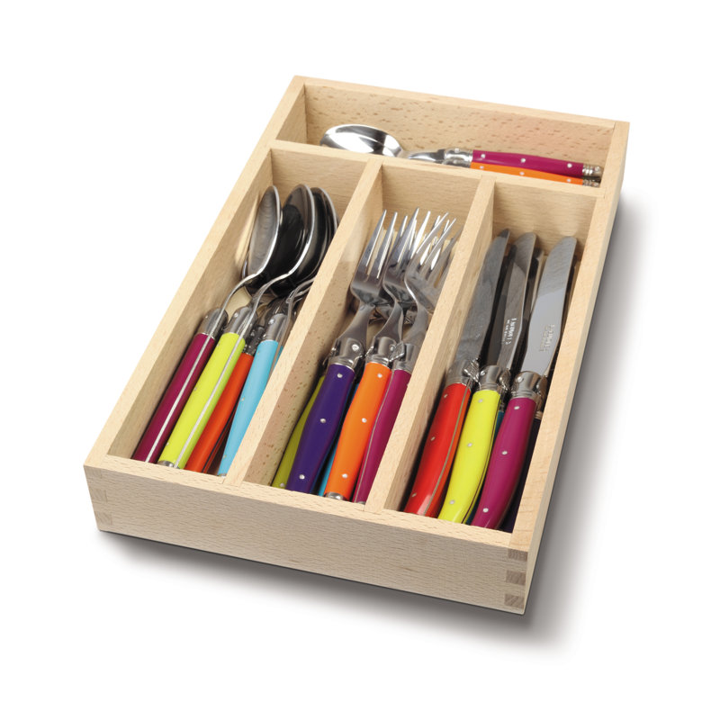 24 Piece Cutlery Set In Wooden Presentation Box, 100% Made In France