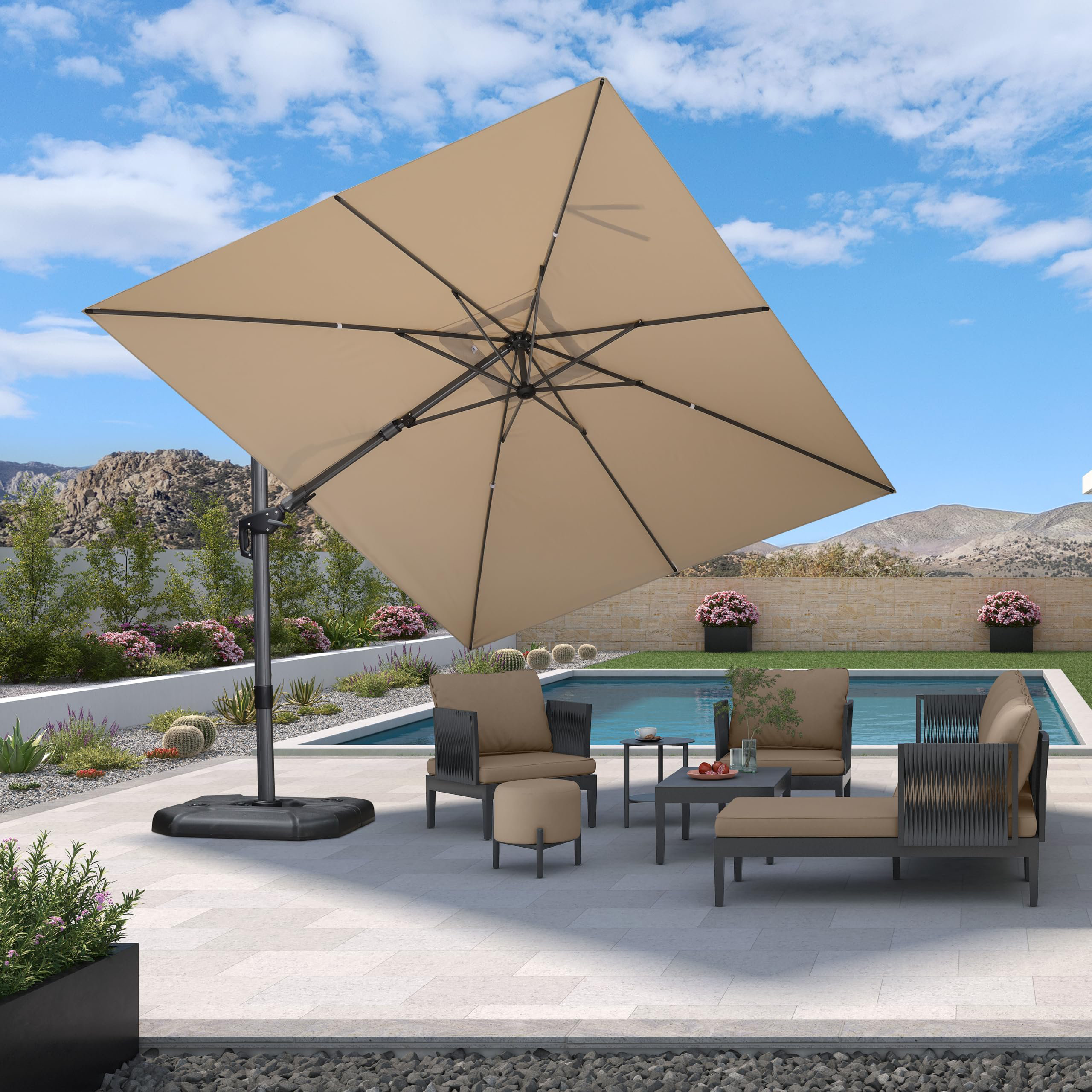 Purple leaf offset patio sales umbrella