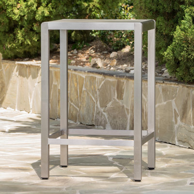 Outdoor Bar Table In Grey With Aluminium Frame And Glass Top  note: This Is A Somewhat Absurd Example To Illustrate Need Follow Instructions. Clearly, Bar Table Not Going Be Protected From Thunder By
