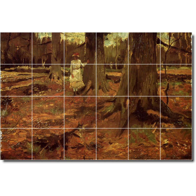 Carreau de céramique décorative 36 po x 24 po 6 po x 6 po, Vincent Van Gogh, peinture de paysage W09310