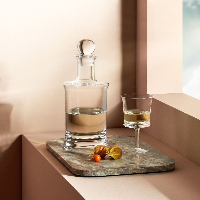 Elegant Lead-Free Crystal Wine Decanter with Circular Stopper