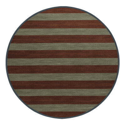 Machine Washable Horizontal Stripes Brown Area Rug
