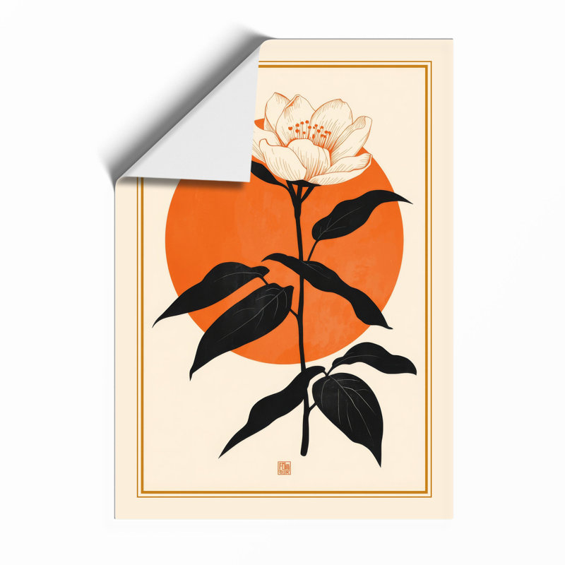 Blossom Under Moon Japandi - Framed Print, Unframed, A3 - 42.0 x 29.7 cm
