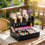 2-Tier Coffee Station Organizer with 11 Compartments for Countertop
