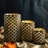 Bronze Set of 3 Metal Hurricane Candle Lanterns