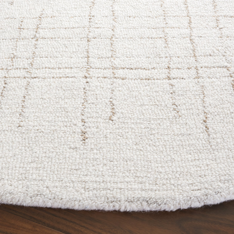 Ebony 851 Area Rug In Ivory / Grey, Round 6'