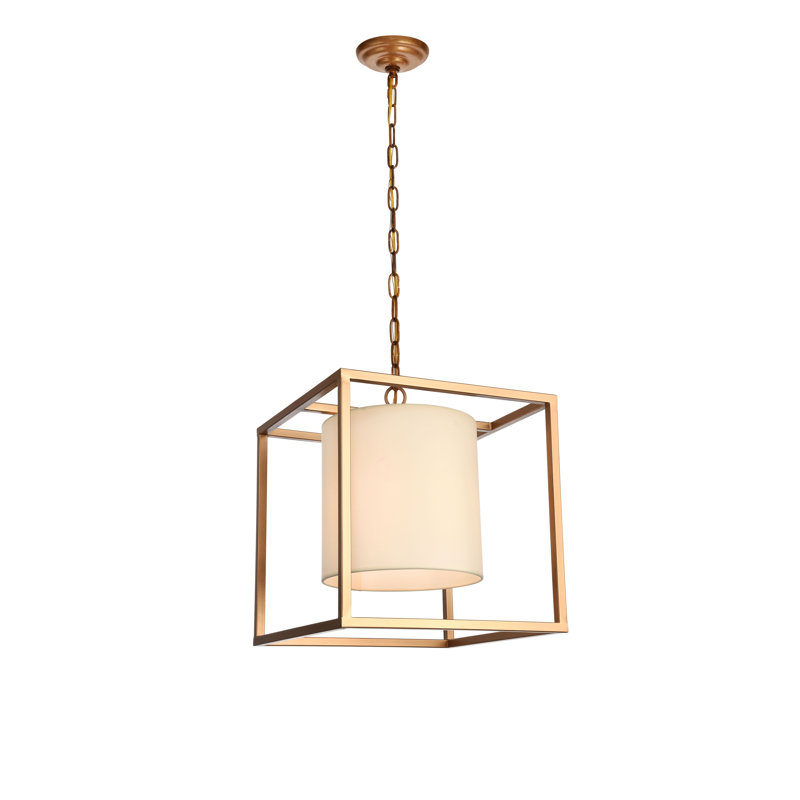 Reinhard Dimmable Lantern Square / Rectangle Chandelier, 14" H x 12" W x 12" D, Silver