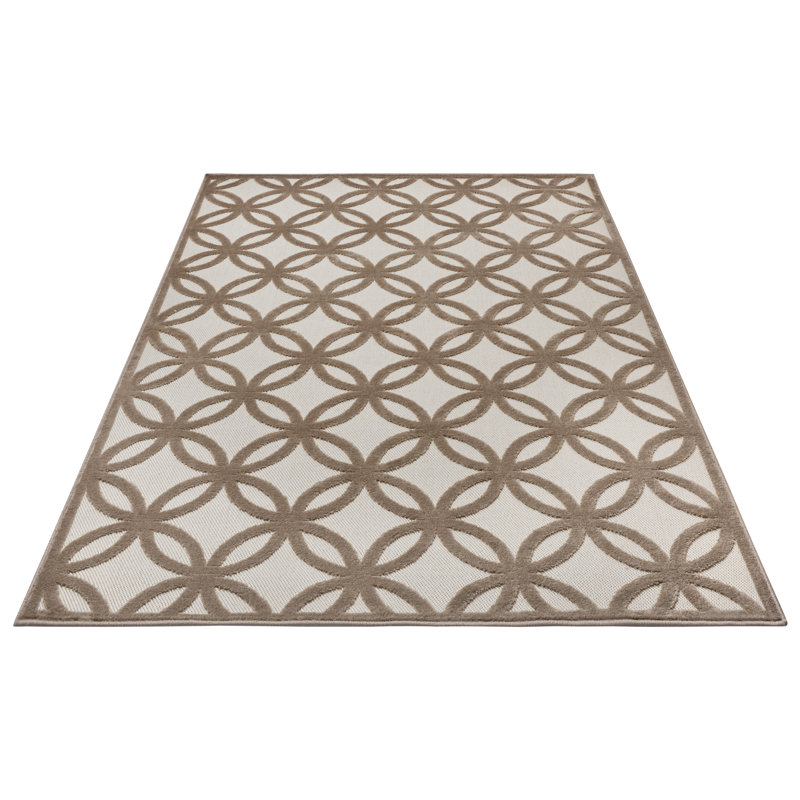 Iconic Cream/Brown Rug, Rectangular 133 x 190cm