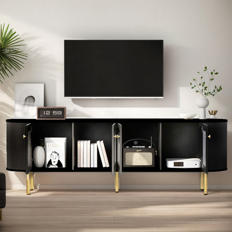 Crédence de rangement l 70,80 po Gradin, Noir