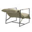 Chaise d'appoint rembourrée avec cadre en métal et mélange de polyester beige-1290917545