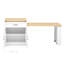 Îlot de cuisine 82,7 pouces avec table extensible pour 2 à 6 personnes, blanc, double rangement, 2 roulettes verrouillables, tiroirs, tablette ouverte, bloc d'alimentation pour 2 à 6 personnes, ambiance réglable