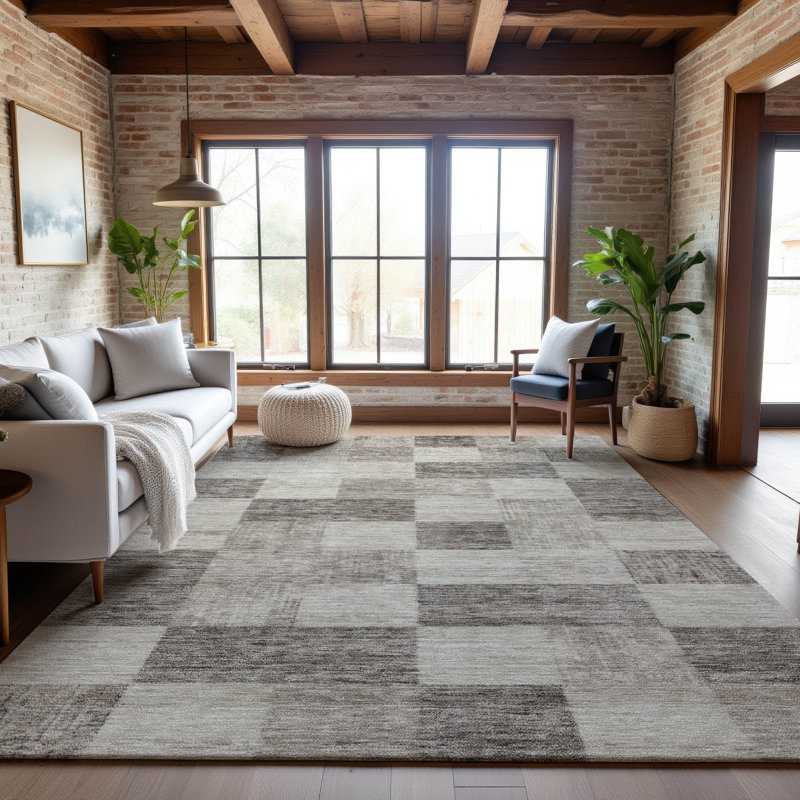 Premium Machine Washable Krause AMF1139 Geometric Rug, Rectangle 2'6" x 3'10"