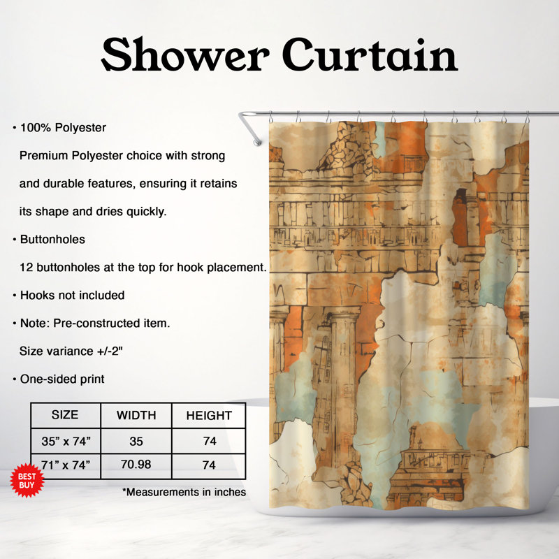 Burgis Shower Curtain, 74"H x 71"W