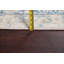 Tapis corail / bleu en laine noué à la main de conception unique 9 pi 11 po x 12 pi 10 po années 1960 Froney