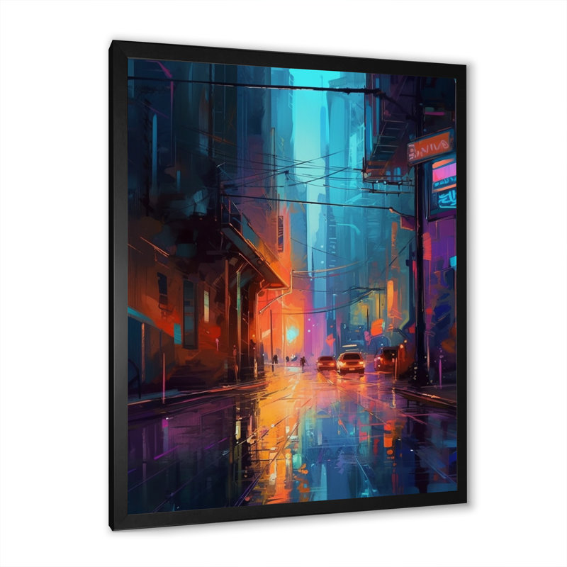 «Blue and Orange Exploration The City's Heart II», reproduction d'art sur toile, H 44 po x l 34 po x P 1,5 po