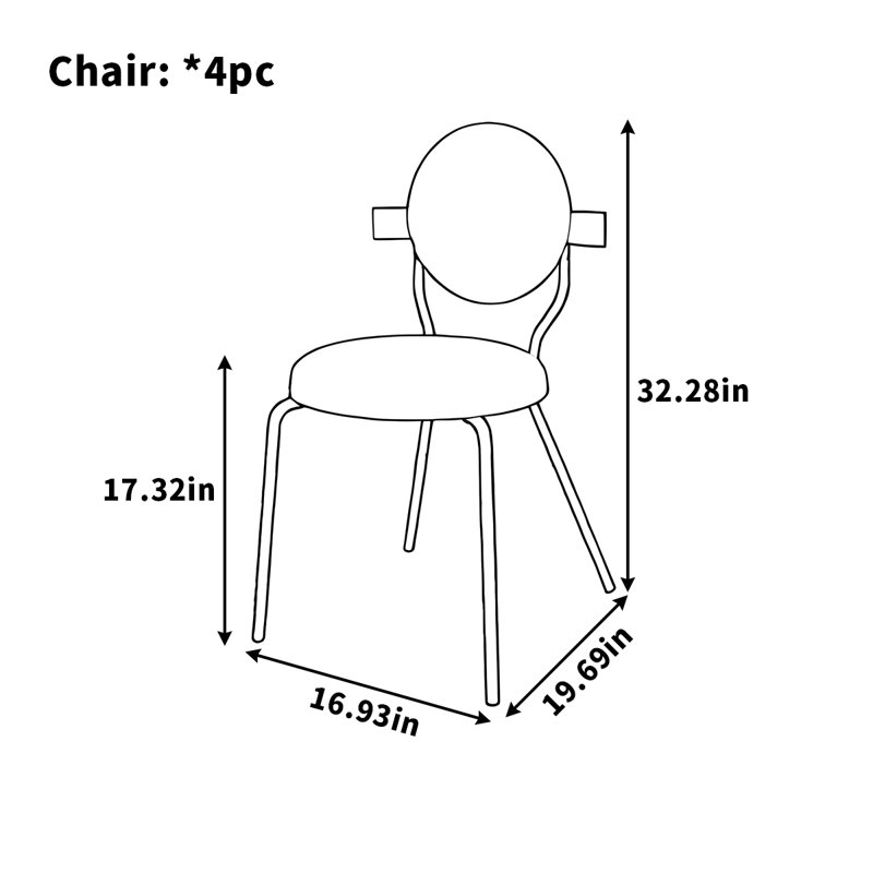 Chaise de salle à manger de style crème avec dossier en bois massif, Noir, noir, noir, noir
