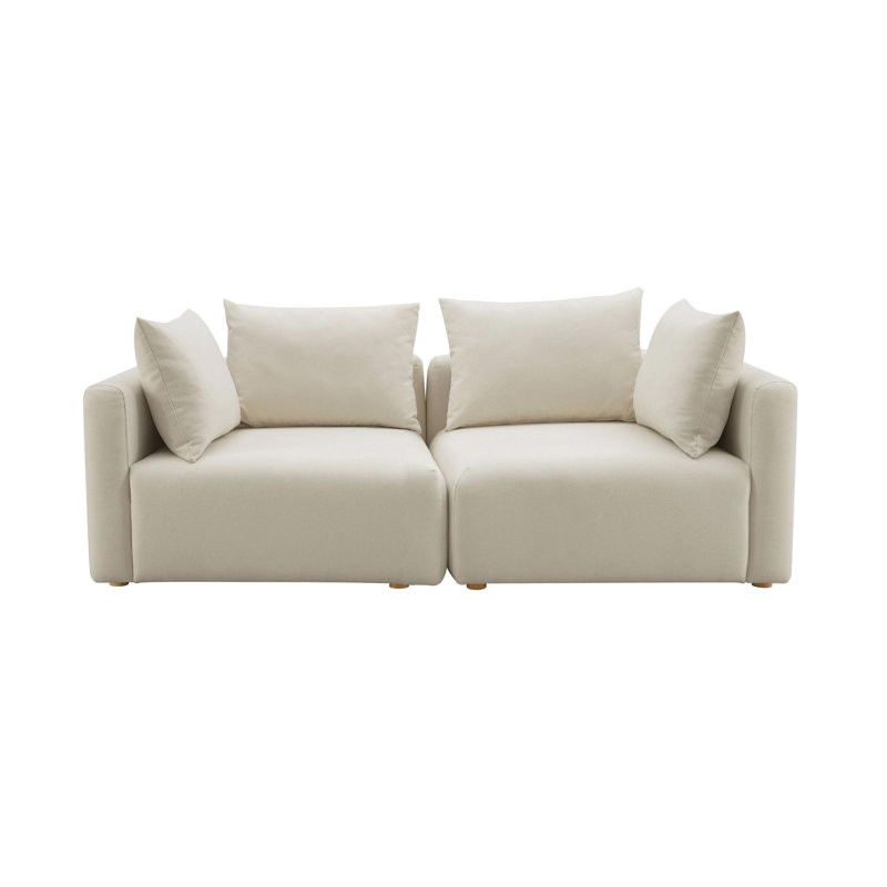 Gainsborough Loveseat, Mélange de lin crème, Brun