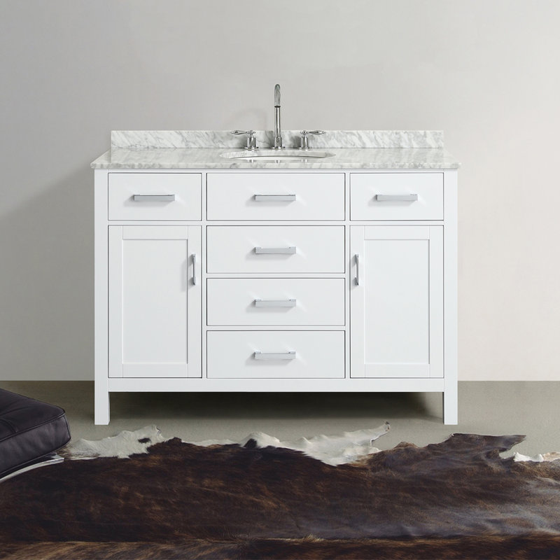 Ensemble de meuble-lavabo simple 49 po Bristol, Blanc