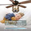 Ventilateur d'intérieur en cage 52 po avec 4 bougies E12, télécommande, ventilateur de plafond réversible à 10 vitesses avec lumière