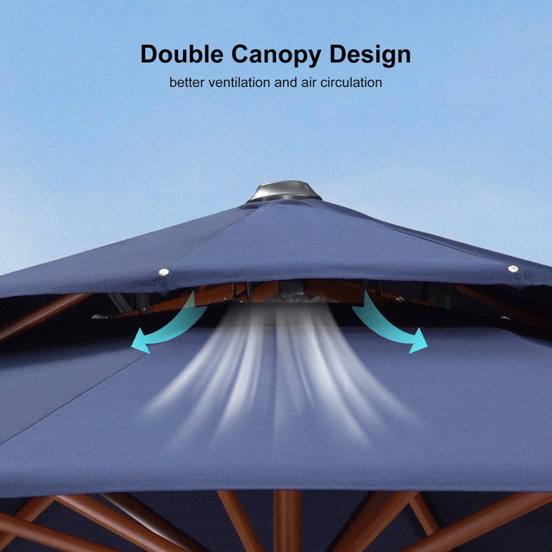 Parasol en porte-à-faux 13 pi Shanequia, Marine, L 156 po x P 156 po