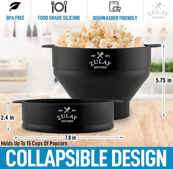 The Original Popco Silicone Microwave Popcorn Popper with Handles, Silicone  Popcorn Maker, Collapsible Popcorn Bowls Bpa Free and Dishwasher Safe - 15