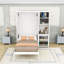 Lit escamotable avec bibliothèque rotative, bureau, armoire et rangement-102647181
