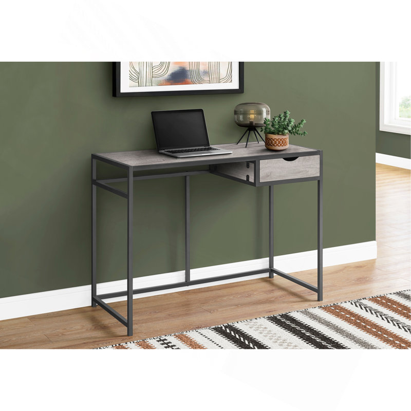 Bureau d'ordinateur, bureau personnel, ordinateur portable, tiroir de rangement, L 42 po, bureau, stratifié, noir, contemporain