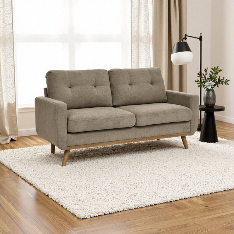 Canapé rembourré 67,7 po Mid-Century, Chameau