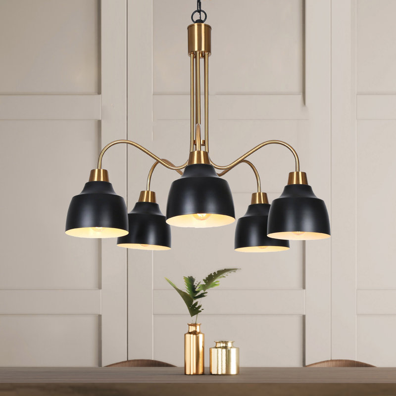 Lustre classique / traditionnel à 5 lumières avec abat-jour