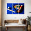 Boules de billard Senne sur table bleue-108167448