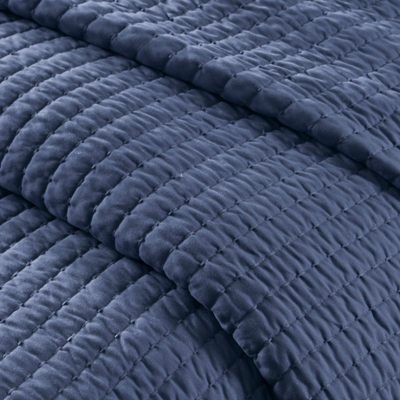 2 Piece Quilt Set Navy Twin/Twin XL