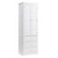 Armoire de rangement haute polyvalente en MDF blanc élégant pour salle de bain ou bureau