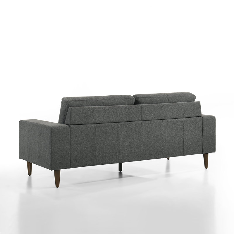 Loseff Pointer Fabric Upholstered Sofa, Gray