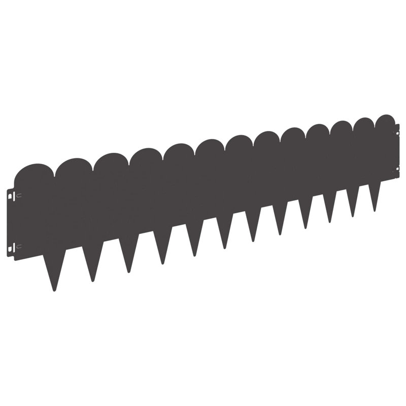 103 cm W Steel Lawn Edging Fencing, 25cm H x 103cm W, Black
