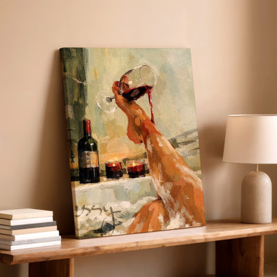 Nude Woman Bath Painting Wine Glass Bottle Candles Bathroom Canvas Wall Art Print for bathroom, bedroom, office, hallway, entryway, gallery wall and modern home decor, decorative accent
