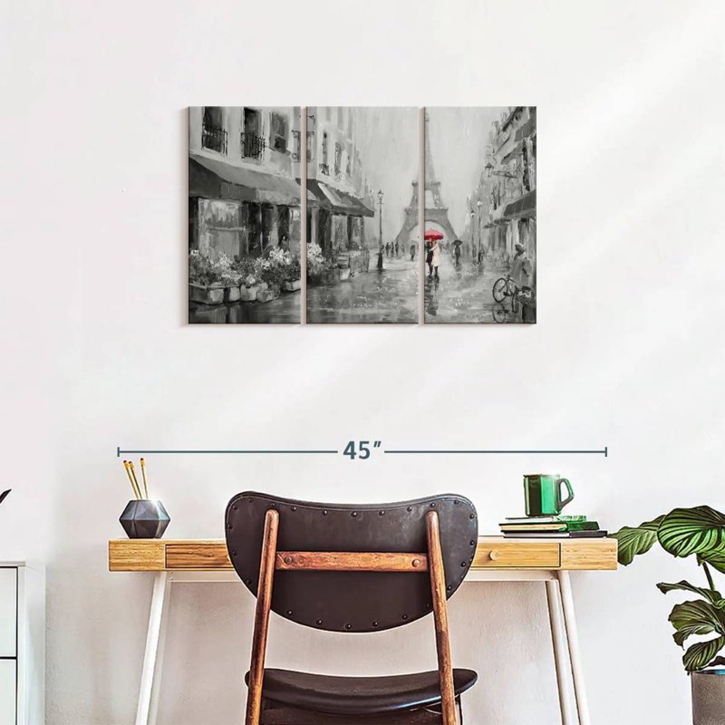 Romance à Paris Pop 3 pièces, H 33 po x l 20 po x P 1,25 po