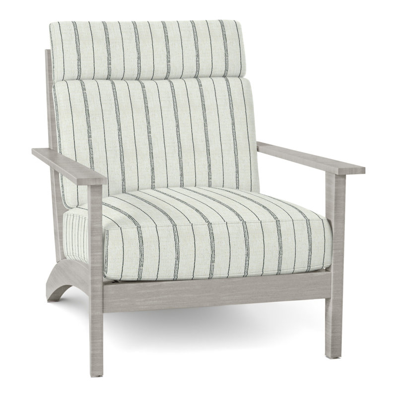 Kennebunkport Patio Chair with Cushions, Welt + Standard fill, Oyster, Linen Forest