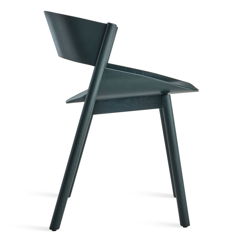 Port Upholstered Dining Chair, Navy Green on Ash