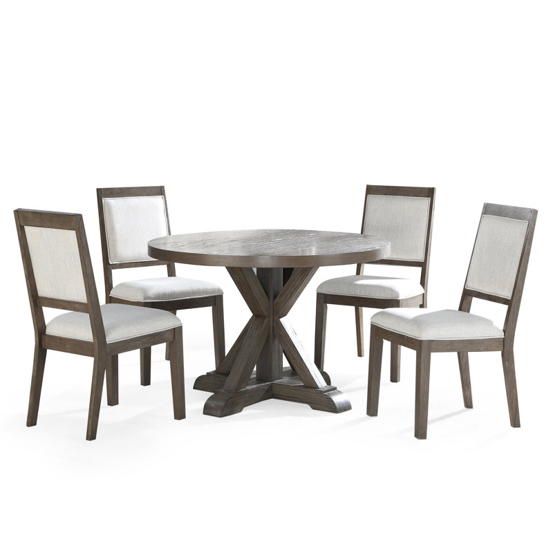 Ensemble de salle à manger 5 pièces Nya, H 30 po x L 48 po x l 48 po, Gris