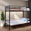 Lits peu encombrants, structure métallique simple, chambre à coucher industrielle moderne