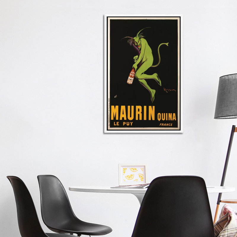 Maurin Quina Advertisement, C.1922 by Leonetto Cappiello - Print on Canvas, 101.6 cm H x 66.04 cm W, White Framed Canvas