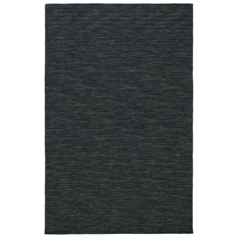 Kilim Hand Loomed Wool/Cotton Rug in Charcoal/Gray, Rectangle 3' x 5'