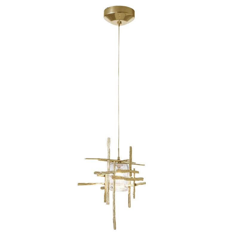 Tura 1 - Light Single Mini Pendant, Sterling, Seeded Clear