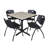 Cain Square X-Base Breakroom Table & 4 M Stack Chairs-32520596-32520601-32520604