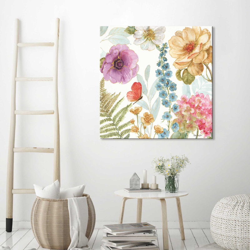 Rainbow Seeds Flowers III - reproduction sur toile, H 36 po x l 36 po x P 1,5 po, Toile tendue