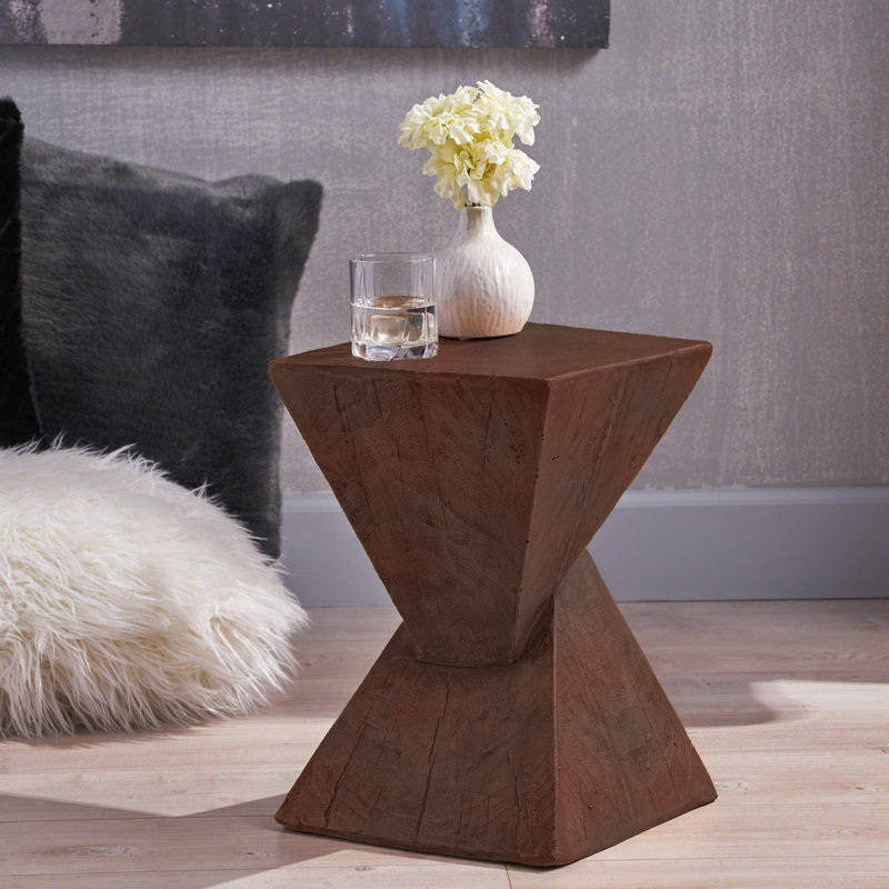 Table moderne brun foncé, 31,5 cm L, 44,8 cm H, à monter soi-même, aucun assemblage requis, résistante aux égratignures, facile à placer