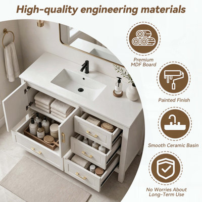 46.85 " Single Bathroom Vanity Base