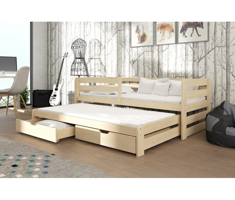 Bergson 135 X 190cm Standard with Storage Included with Trundle Included, Pine